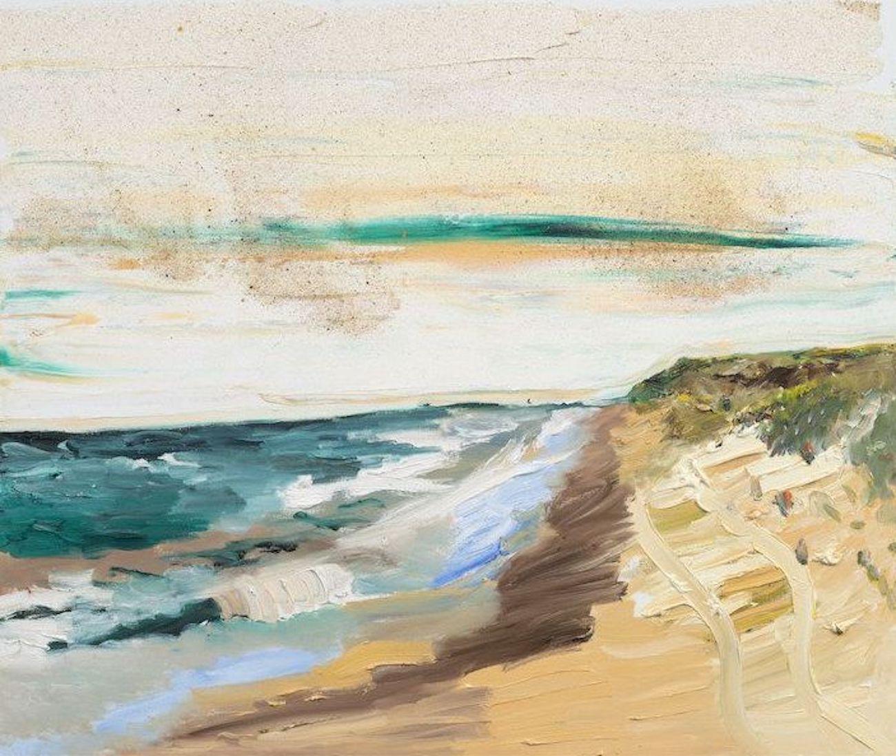 Darius Yektai Abstract Painting – Windgeblasener Sand in Gin Beach