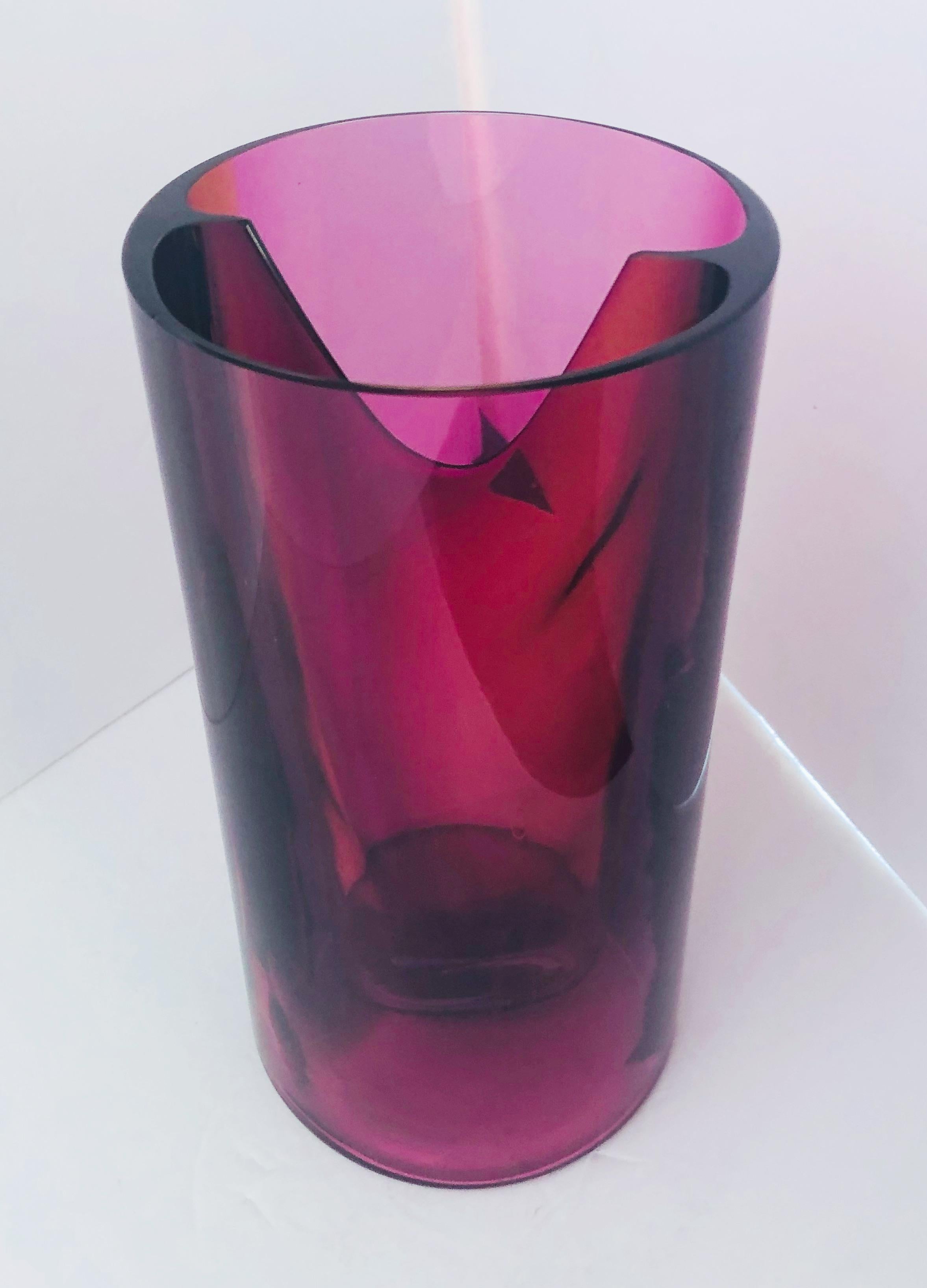 Faceted Dark Amethyst Vase