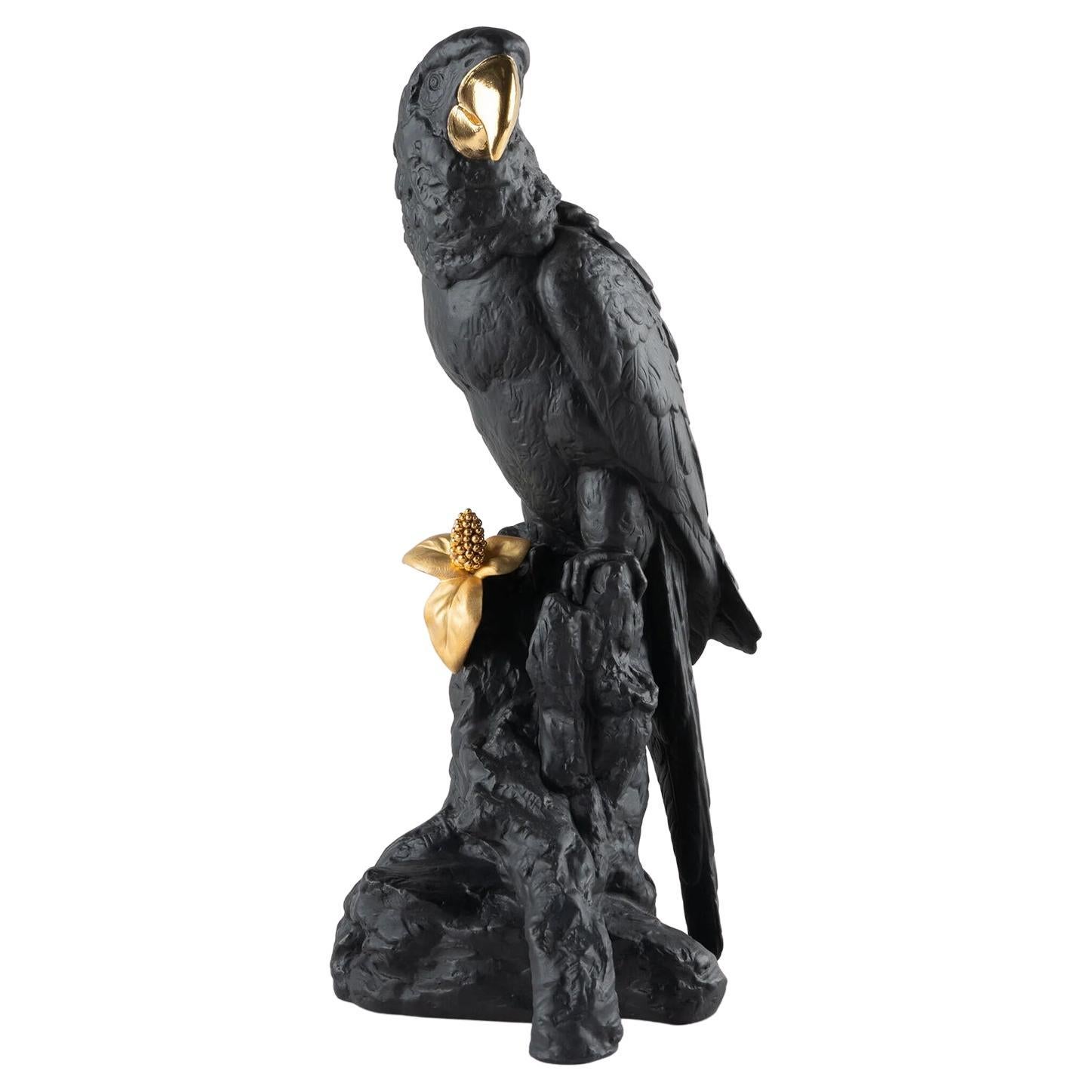 Dark and Gold Parrot Sculpture For Sale