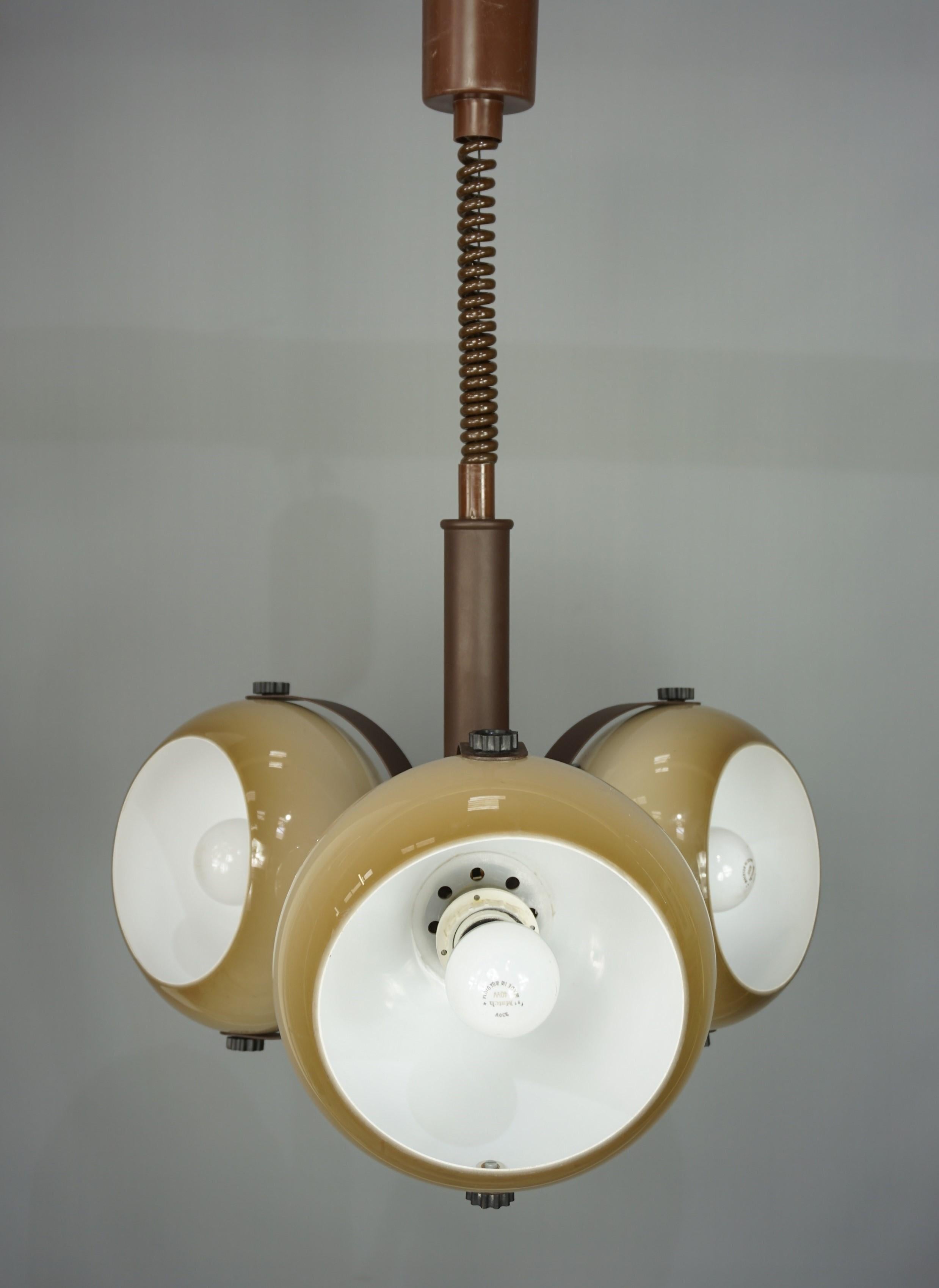 Dark And Light Brown Chandelier, 1960s, Dutch Design by Dijkstra Lampen 2