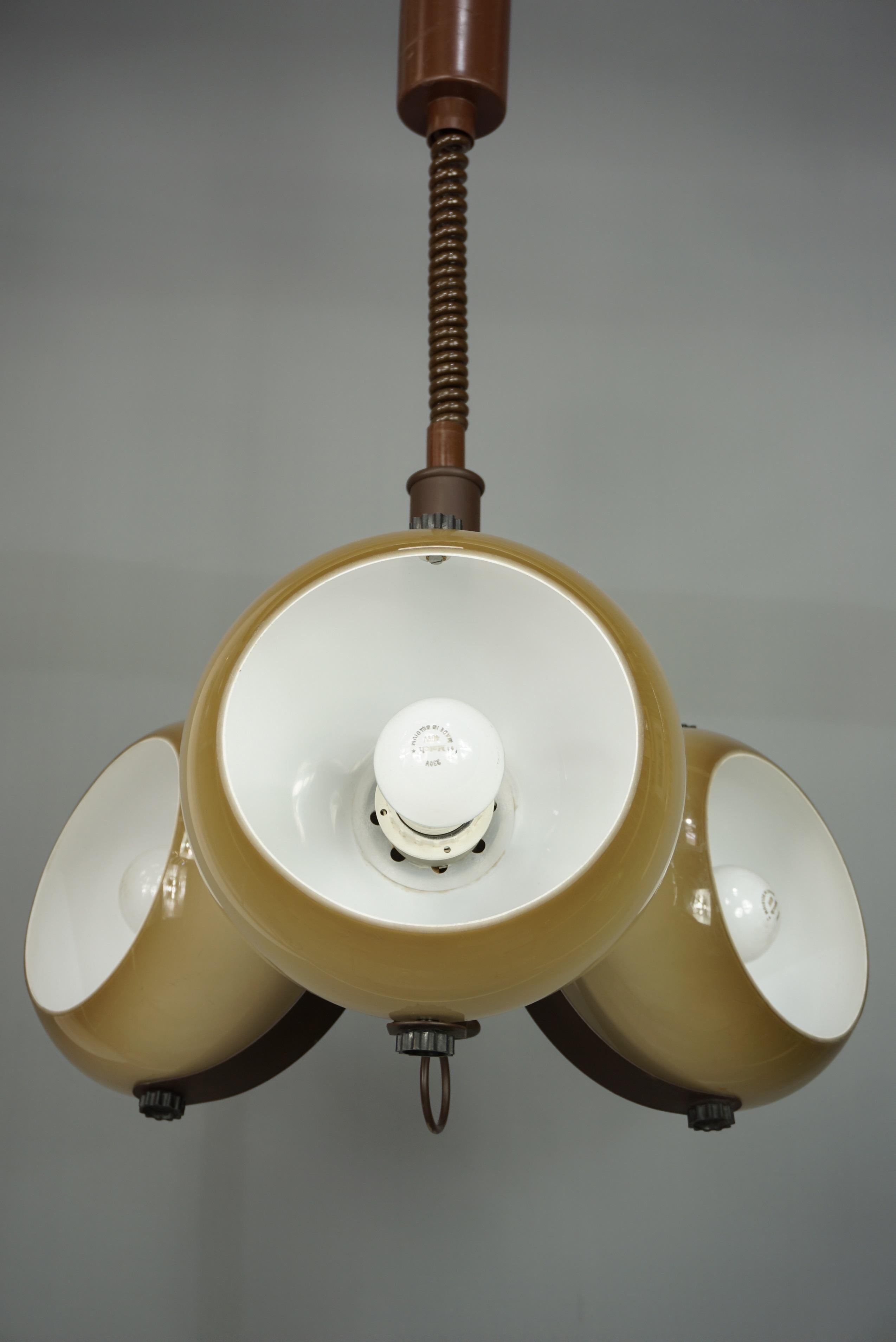 Dark And Light Brown Chandelier, 1960s, Dutch Design by Dijkstra Lampen 3