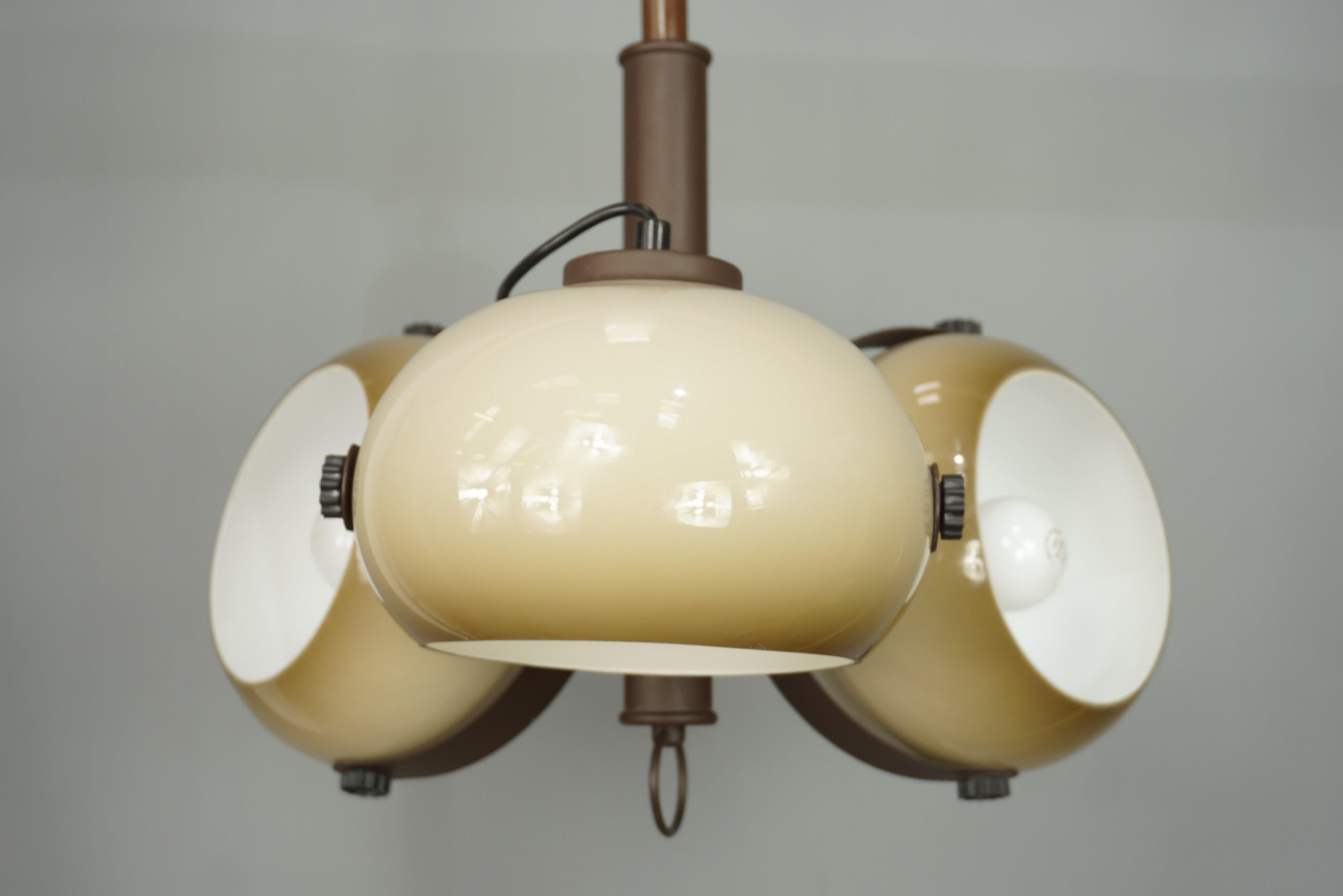 Dark And Light Brown Chandelier, 1960s, Dutch Design by Dijkstra Lampen 4