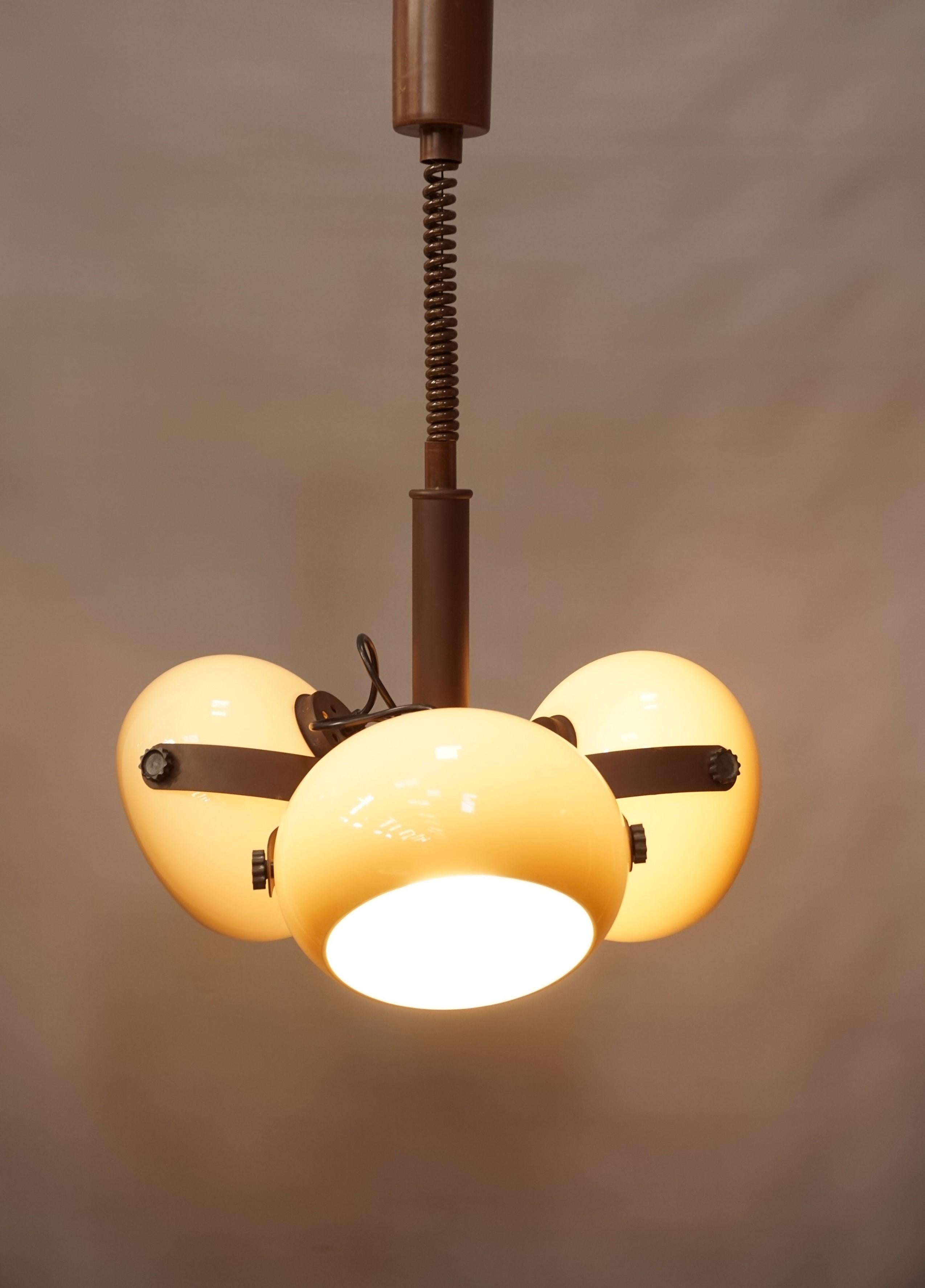 Dark And Light Brown Chandelier, 1960s, Dutch Design by Dijkstra Lampen 6