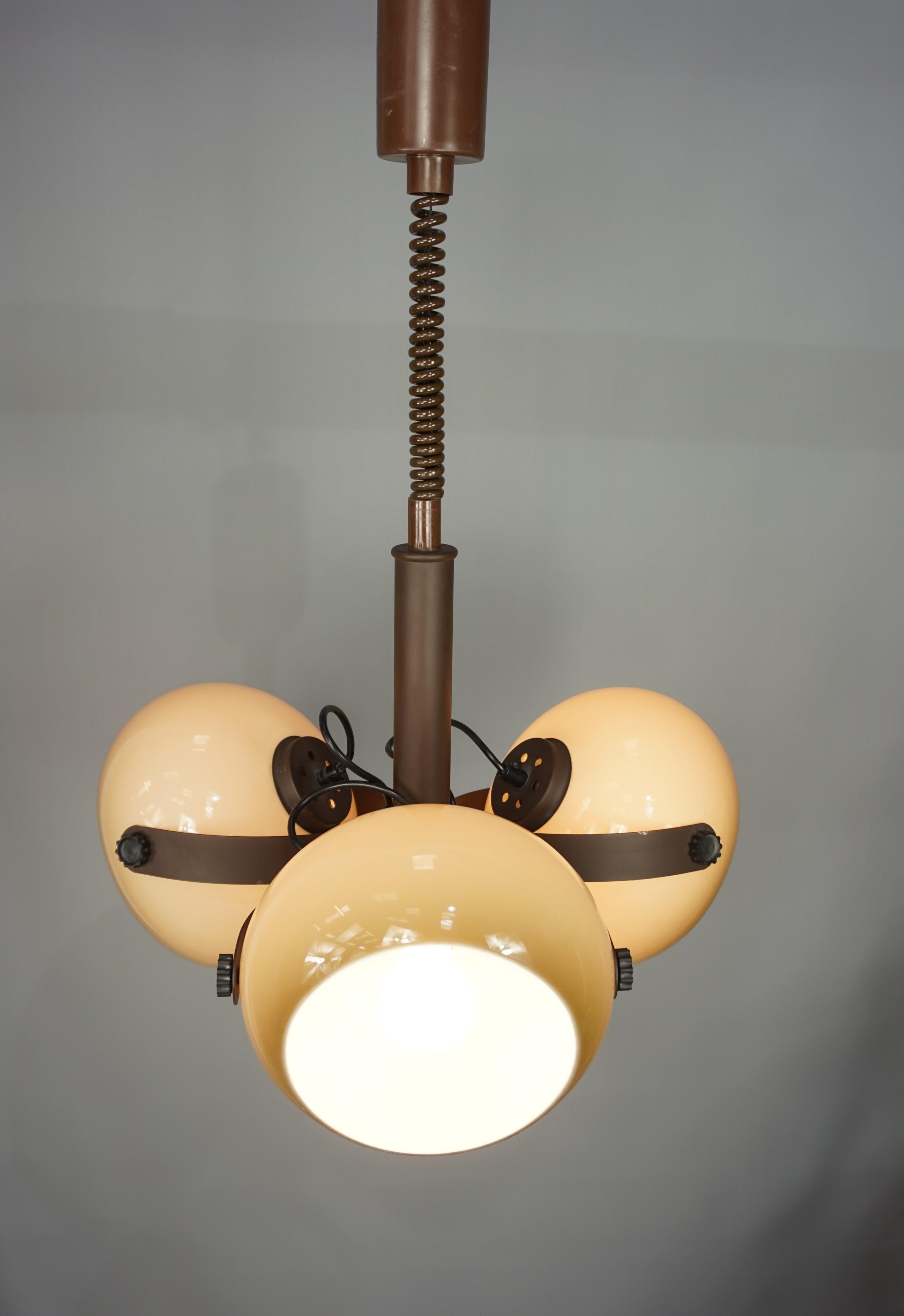 Dark And Light Brown Chandelier, 1960s, Dutch Design by Dijkstra Lampen 7
