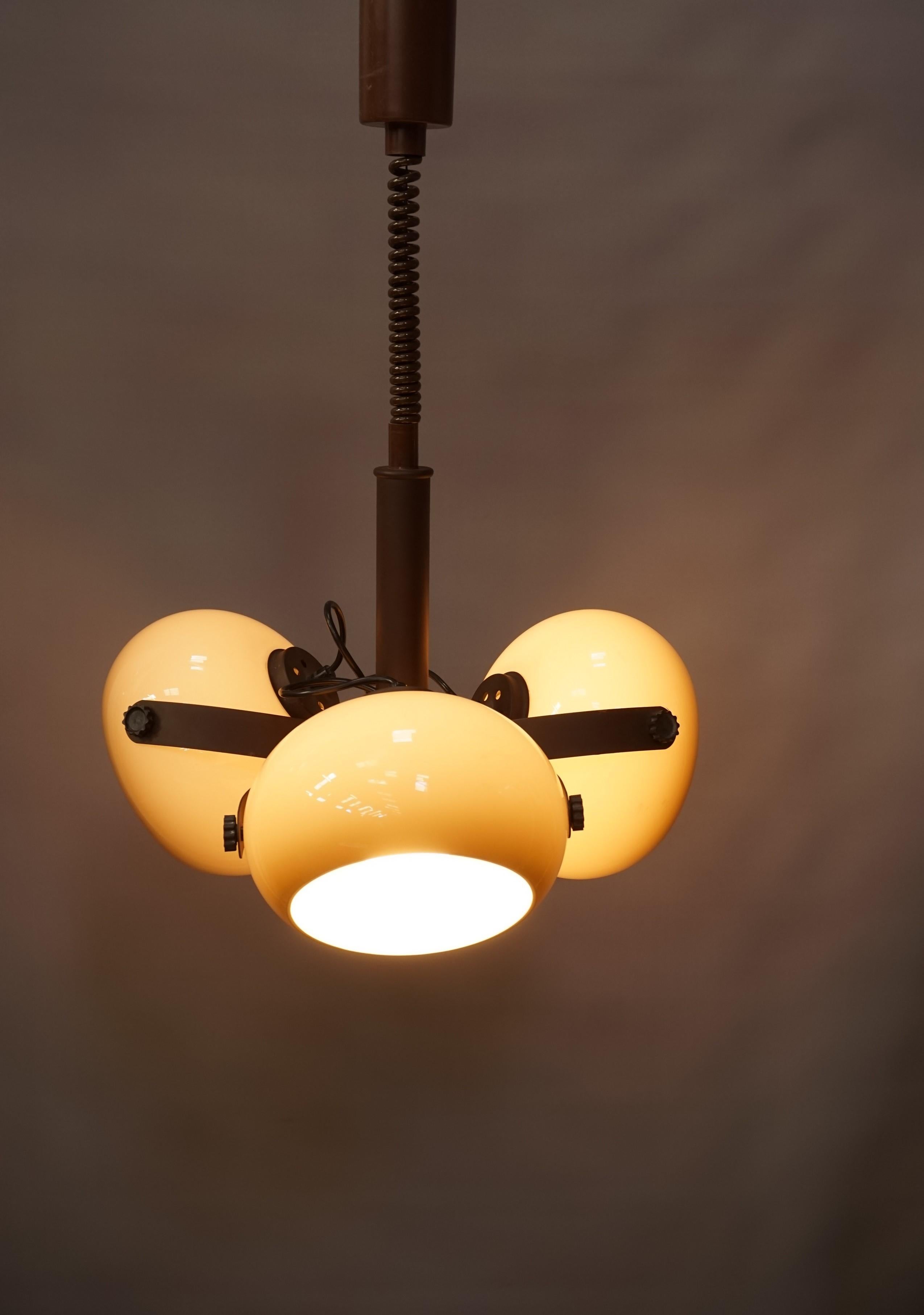 Dark And Light Brown Chandelier, 1960s, Dutch Design by Dijkstra Lampen 8