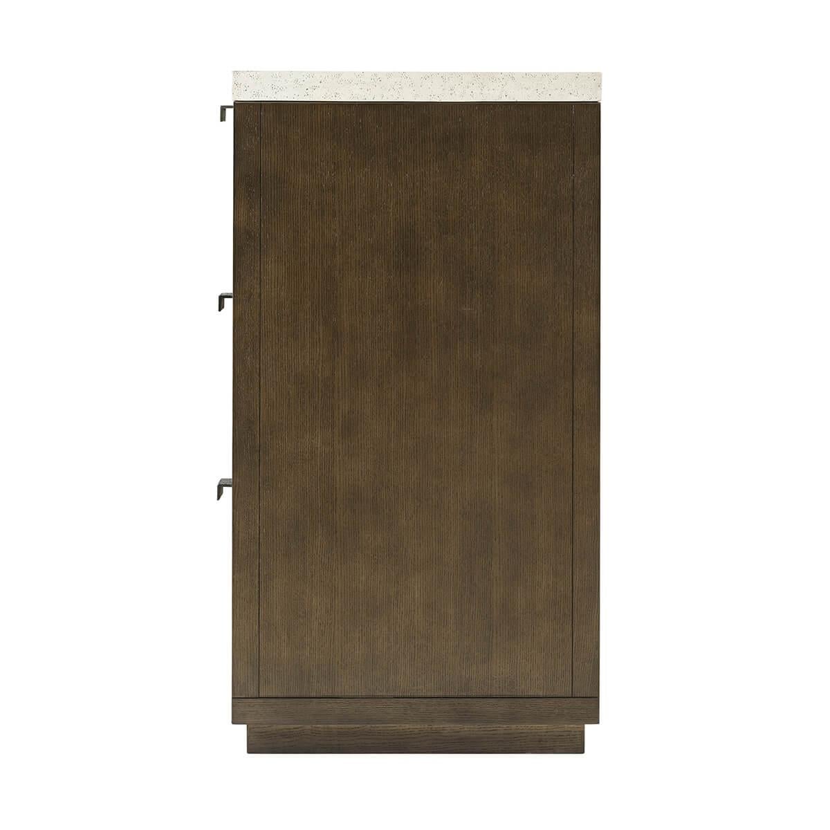 Dark Ash Modern Chest Of Drawers In New Condition For Sale In Westwood, NJ