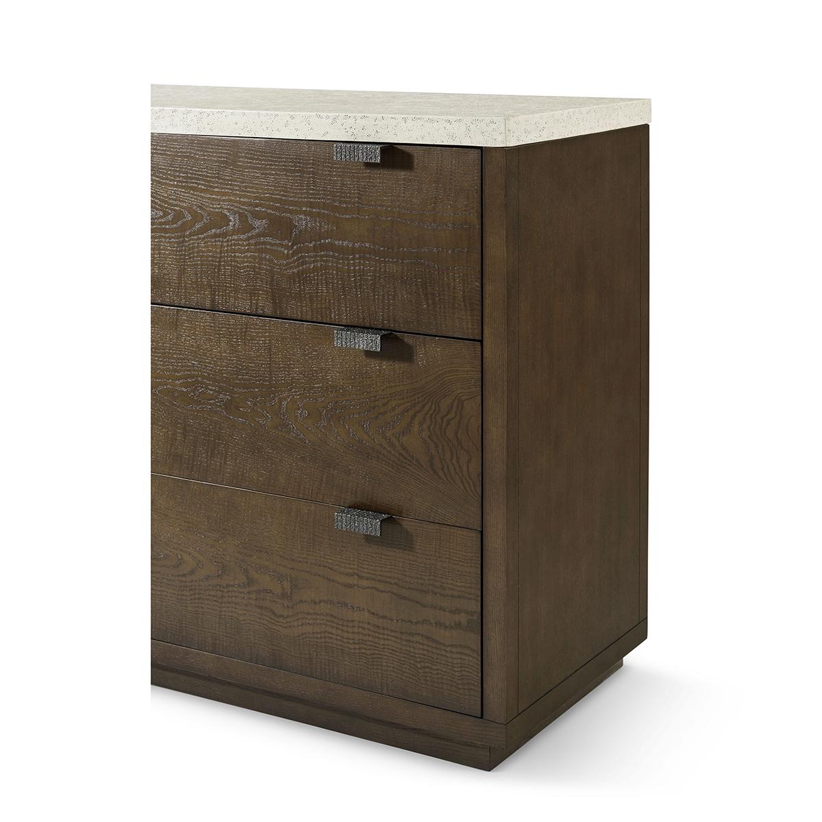Contemporary Dark Ash Modern Chest Of Drawers For Sale