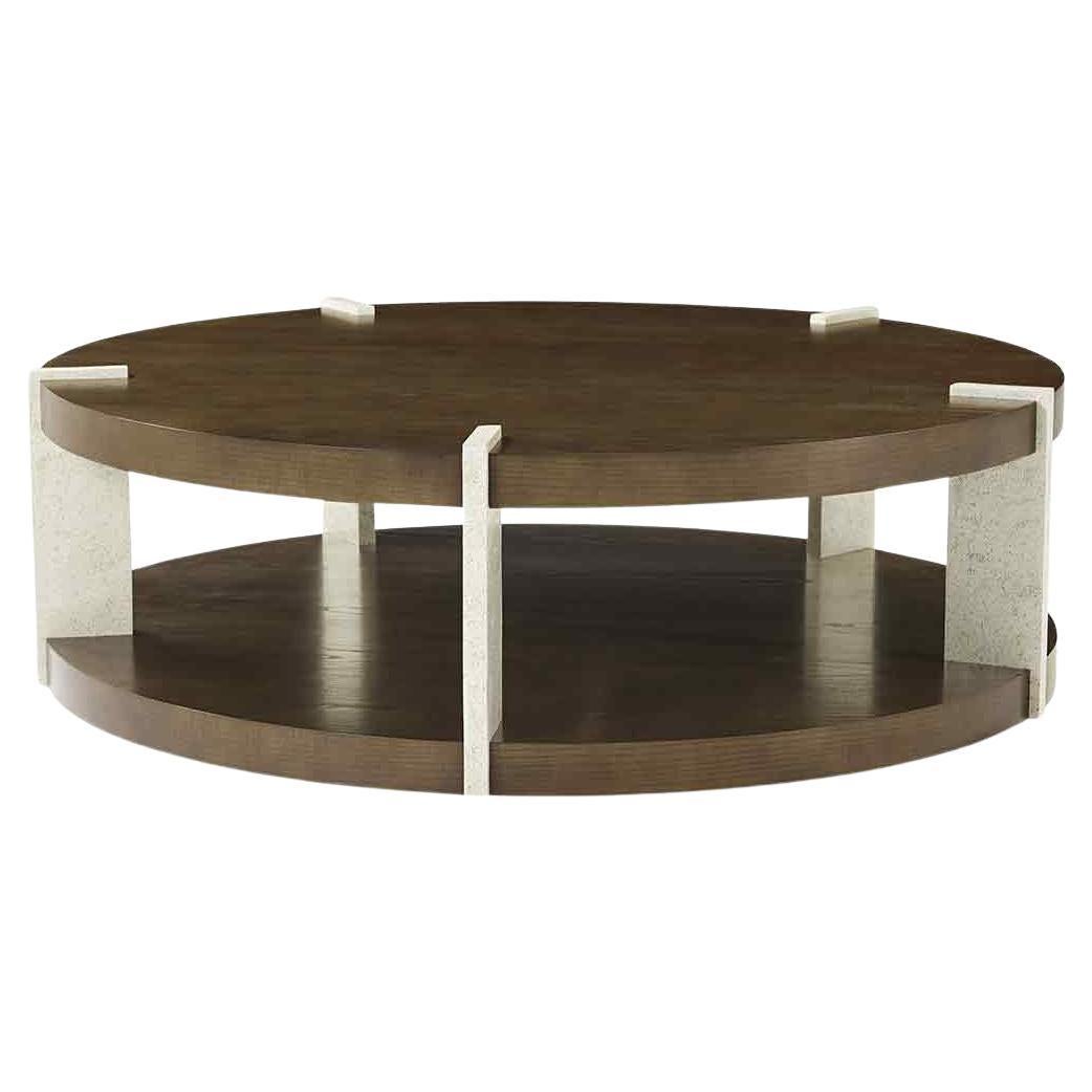 Dark Ash Round Coffee Table For Sale