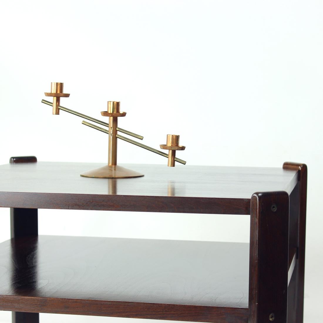 Mid-Century Modern Dark Beech Coffee Table By Hikor Pisek Czechoslovakia 1980s For Sale