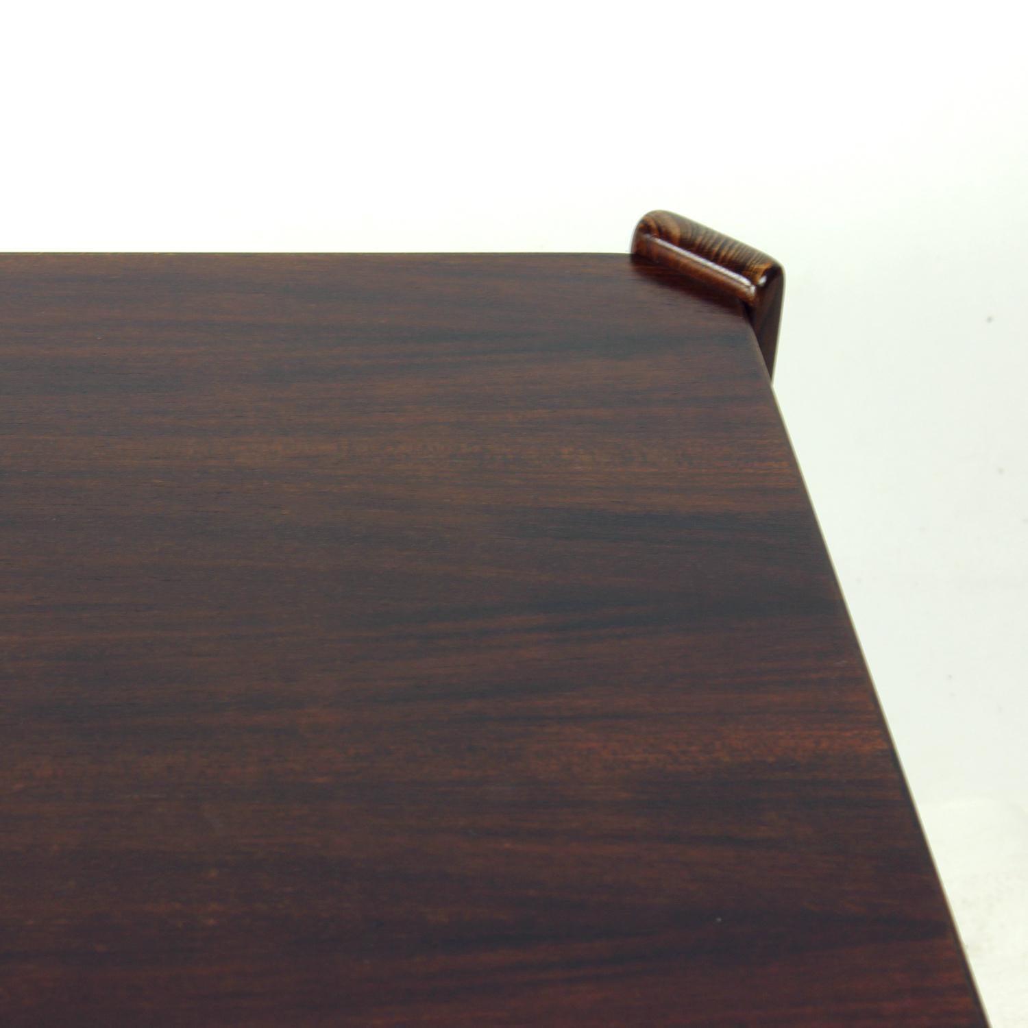 Dark Beech Coffee Table By Hikor Pisek Czechoslovakia 1980s For Sale 1