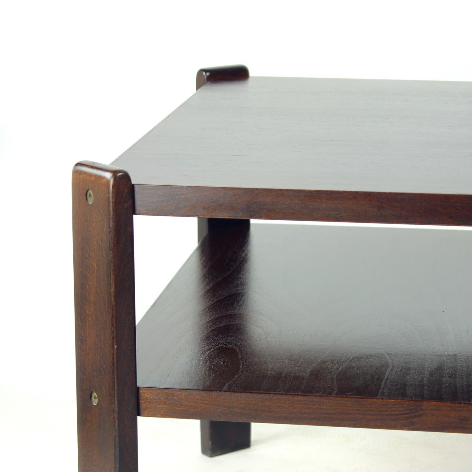 Dark Beech Coffee Table By Hikor Pisek Czechoslovakia 1980s For Sale 2