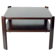 Vintage Dark Beech Coffee Table By Hikor Pisek Czechoslovakia 1980s