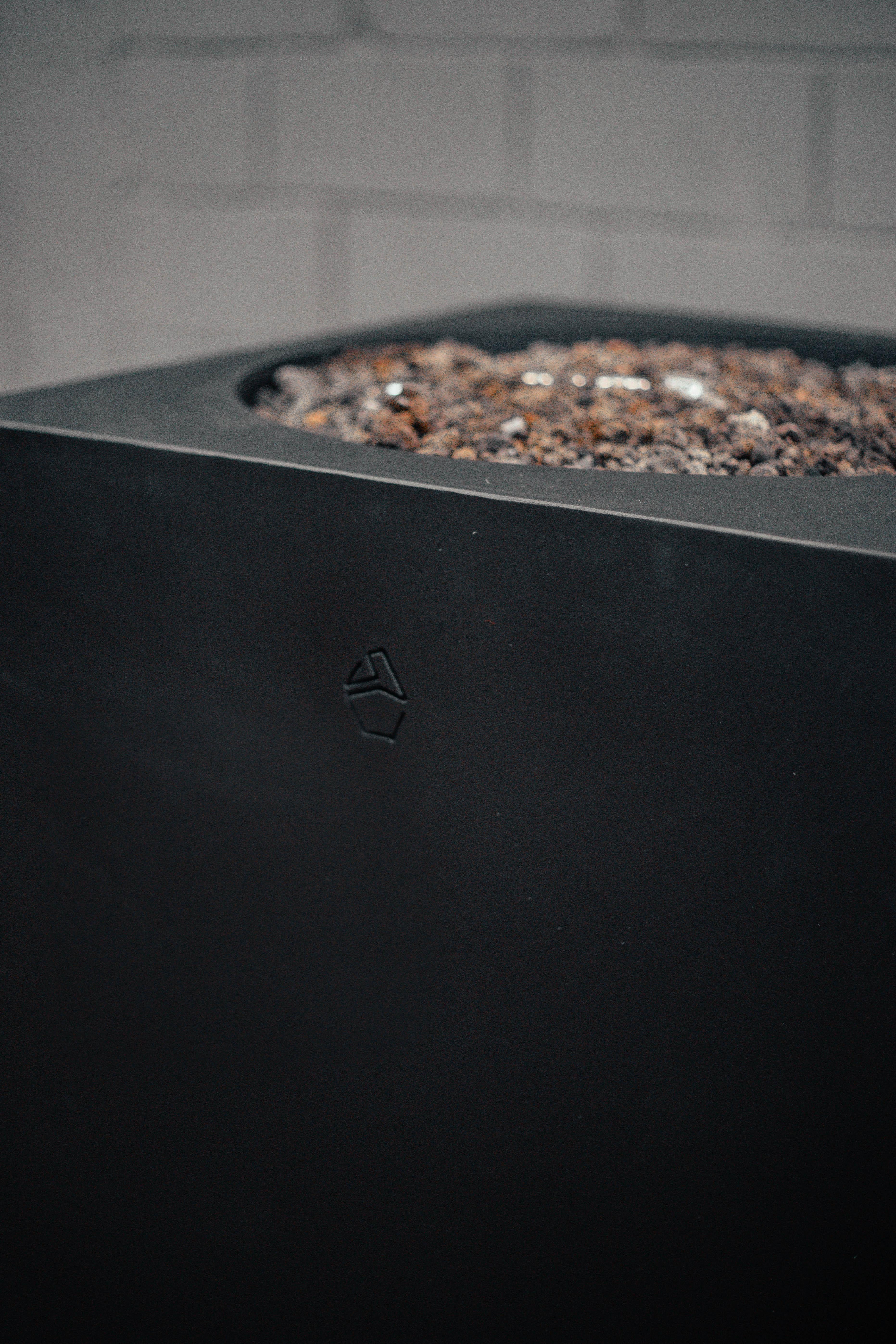 Modern Dark Black Cubus Firepit by Andres Monnier