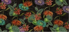 Dark Bloom Rainbow  Wall Paper in Fabric also suitable for wet area