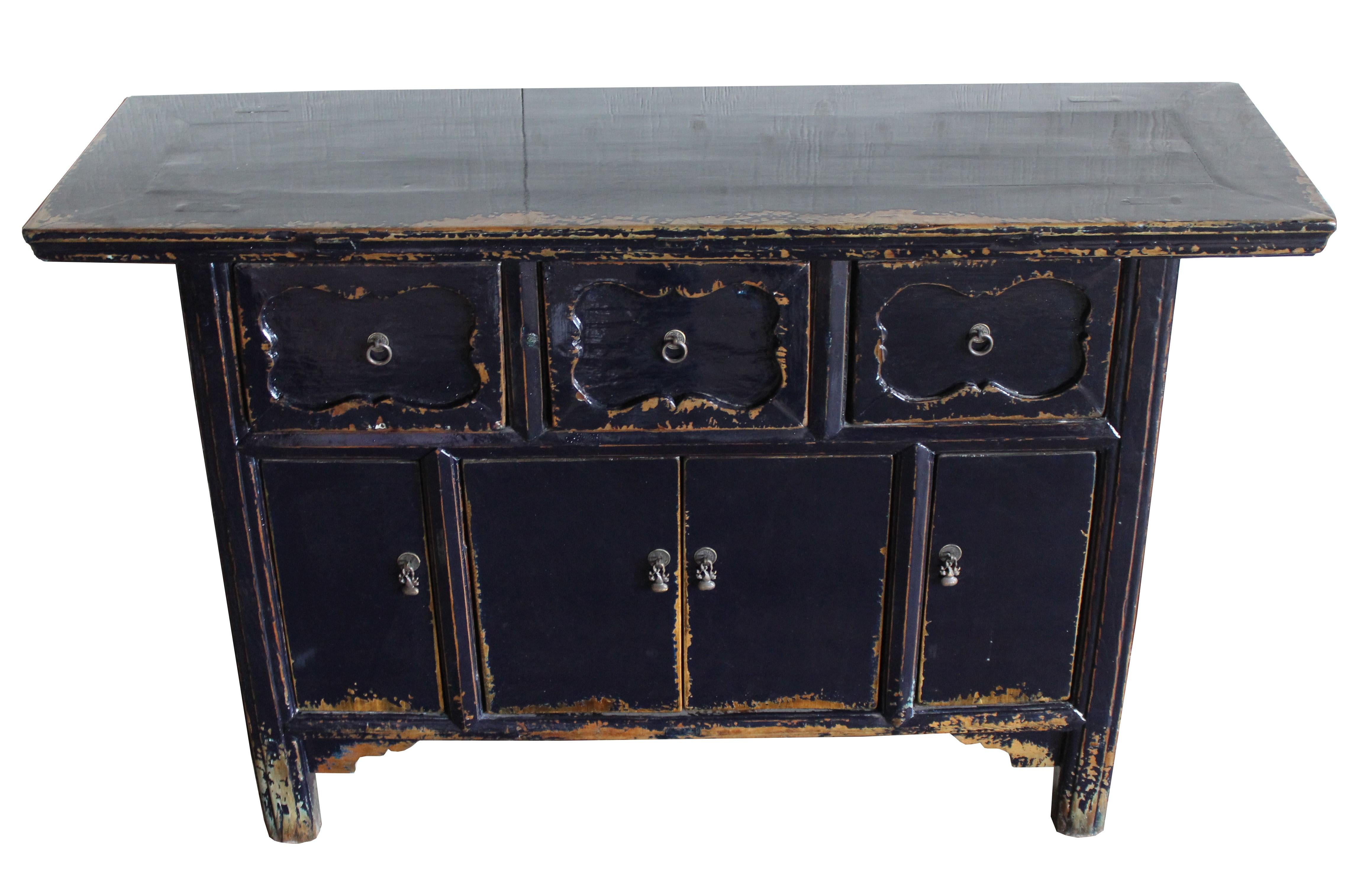 Chinese Export Dark Blue Altar Sideboard For Sale