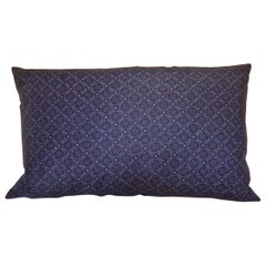Dark Blue and White Cotton Print Pillow French 1900s