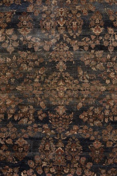 Dark Blue Antique Persian Sarouk Rug