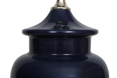 Dark Blue Ceramic Ginger Jar Table Lamp
