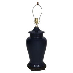 Dark Blue Ceramic Ginger Jar Table Lamp
