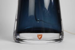 Dark Blue Crystal Orrefors Lamps Design by Carl Fagerlund Orrefors, Sweden, 1970
