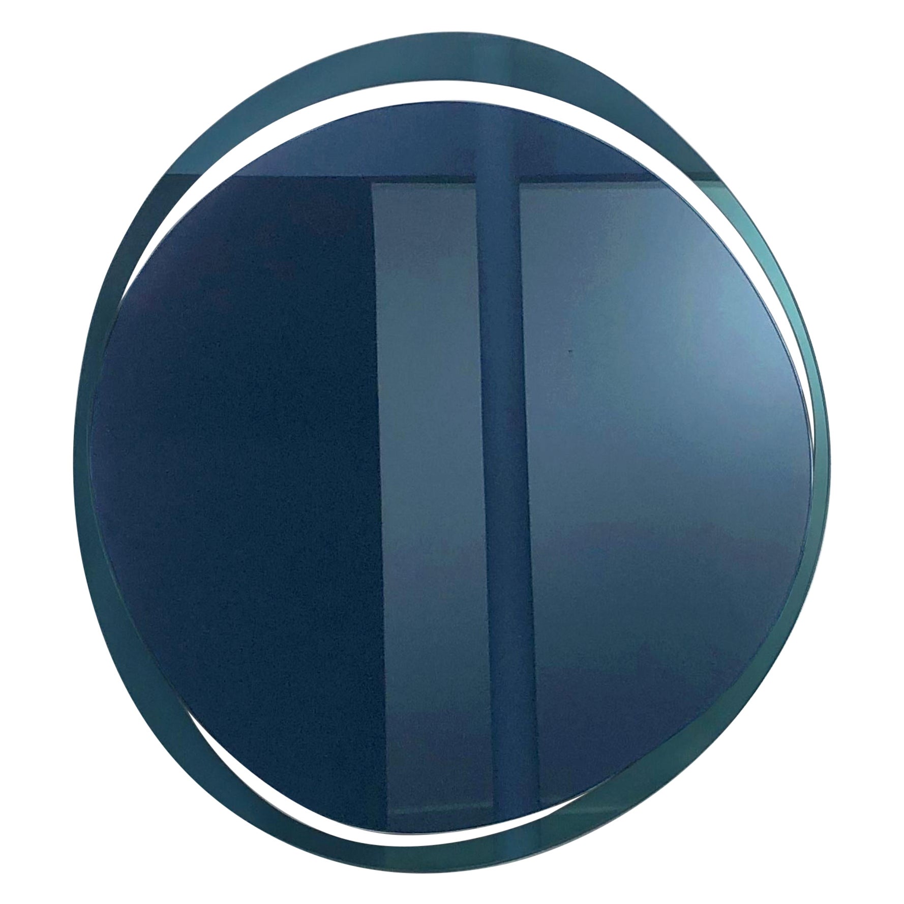 Dark Blue Eclipse Medium Hand-Sculpted Mirror, Laurene Guarneri For Sale