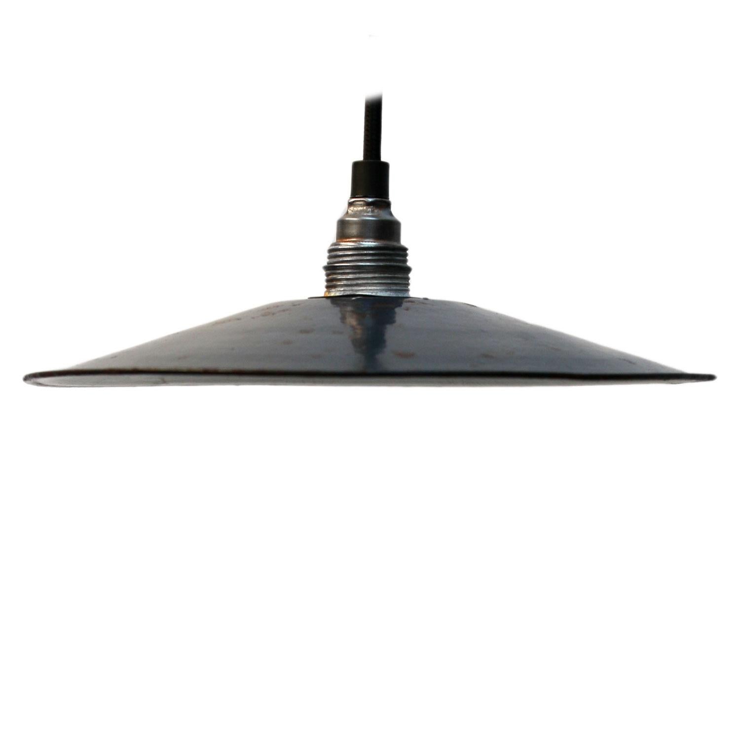 Small French industrial pendant.

Excluding light bulb

 Weight 0.3 kg / 0.7 lb

Priced per individual item. All lamps have been made suitable by international standards for incandescent light bulbs, energy-efficient and LED bulbs. E17/E14