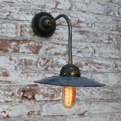 Dark Blue Enamel Vintage Industrial Flexible Arm Wall Lights Scones