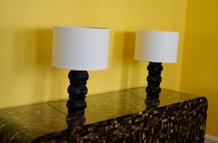 Lampade in vetro blu scuro Design di Bengt Edenfalk, Skruf Svezia, 1970