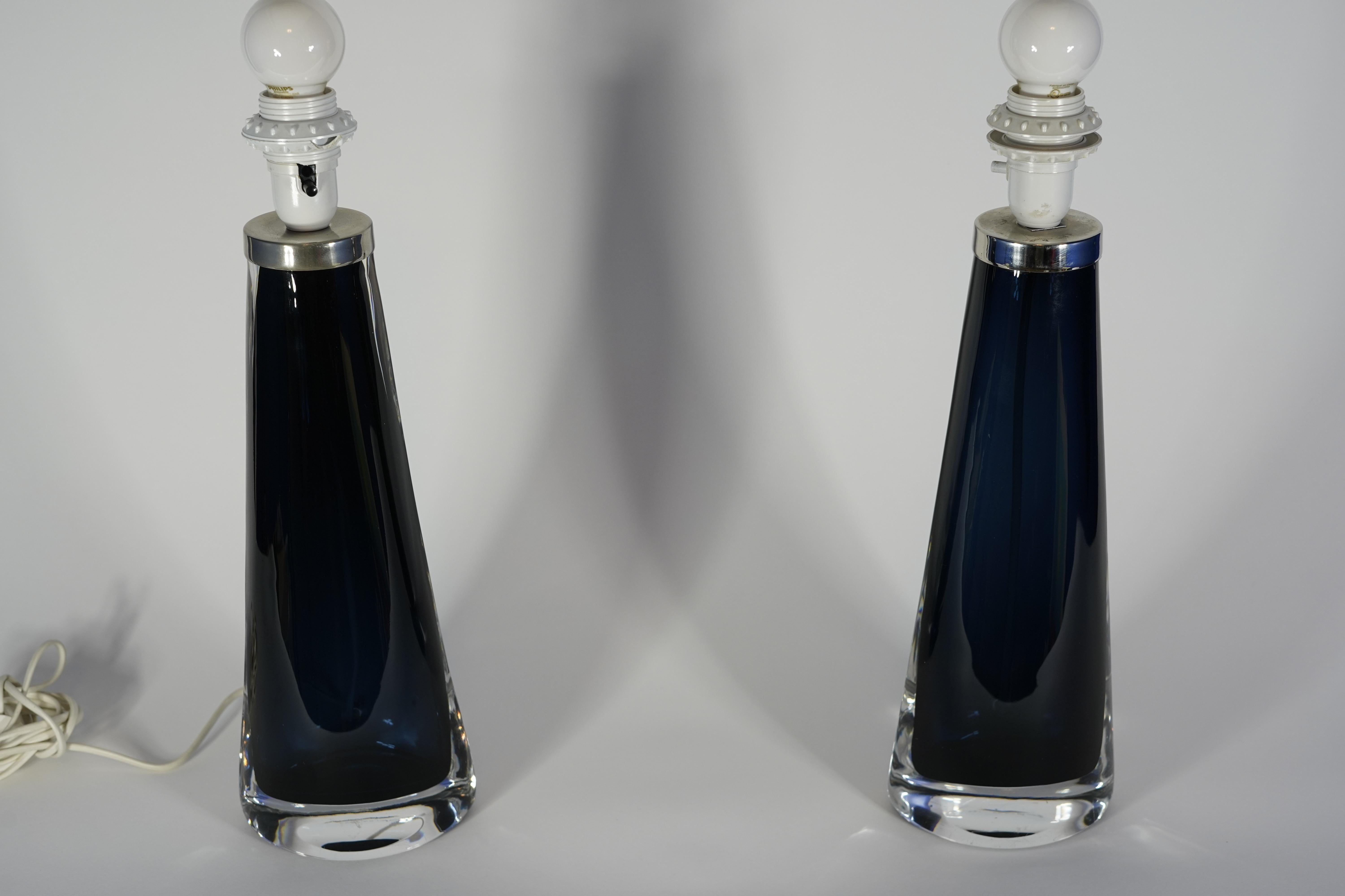 navy blue glass lamps