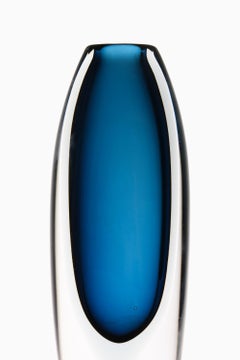 Dark Blue Glass Vase by Vicke Lindstrand, 1960's