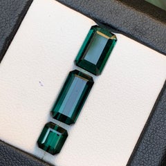 Dark Blue Green Tourmaline 8.31 Ct Emerald Cut Natural Loose Gemstones