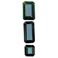 Dark Blue Green Tourmaline 8.31 Ct Emerald Cut Natural Loose Gemstones