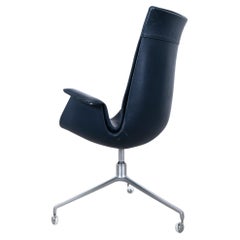 Dark Blue High Back Bird Desk Chairs (5) by Fabricius and Kastholm FK 6725, 1964