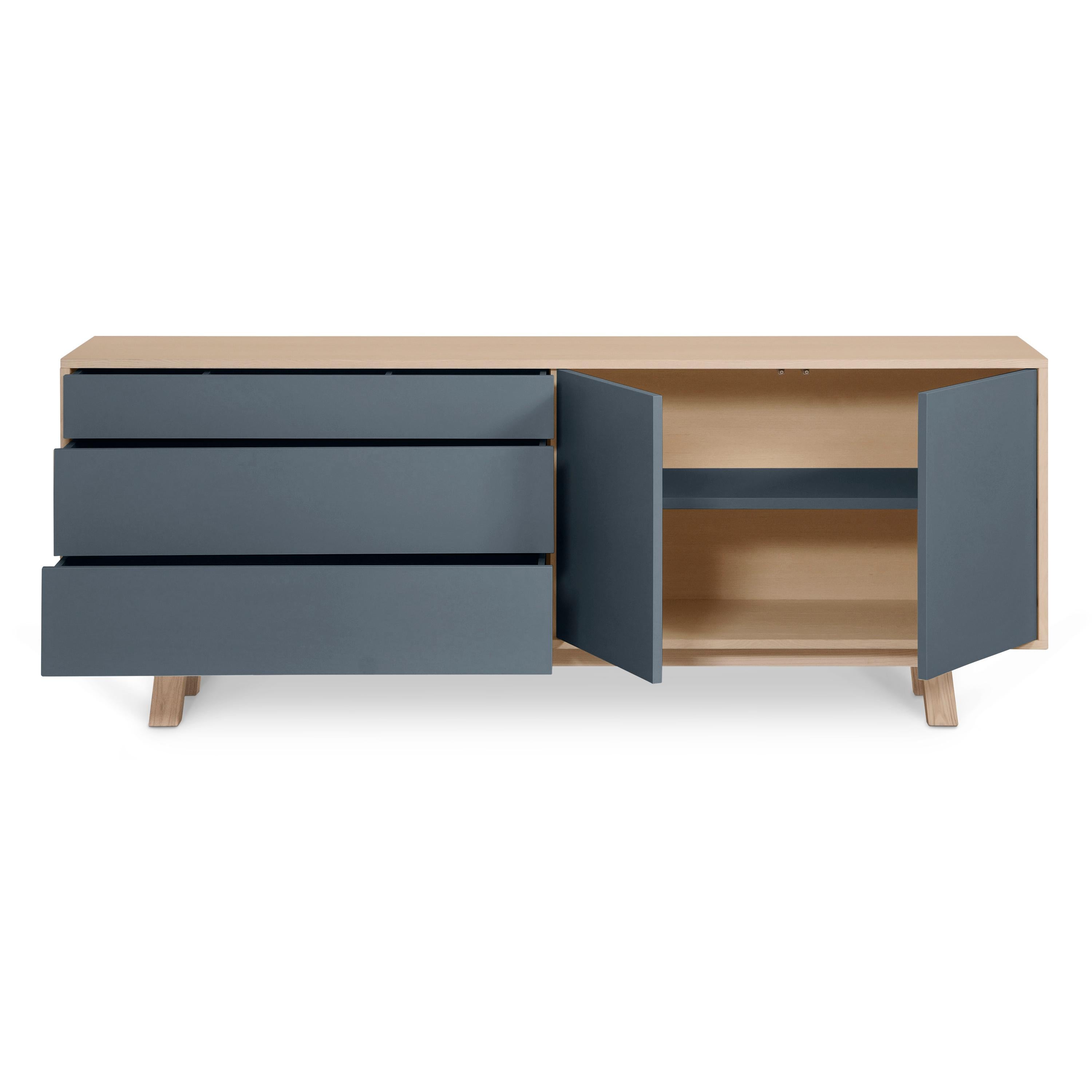 Contemporary Dining scandinavian sideboard in wood with drawers & doors by Eric Gizard Paris  For Sale