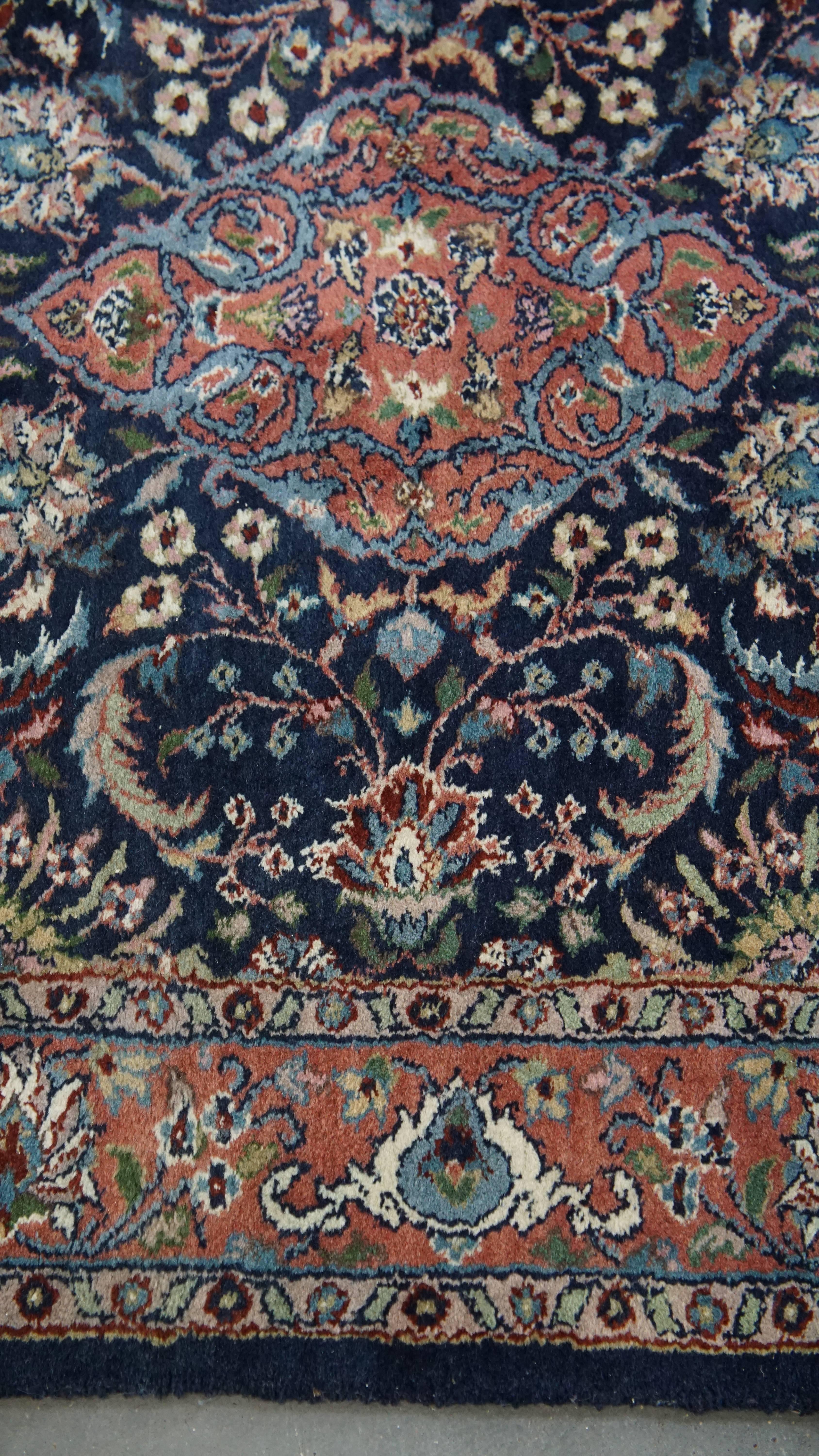 Dunkelblauer Läufer - 283x105cm (20. Jahrhundert) im Angebot