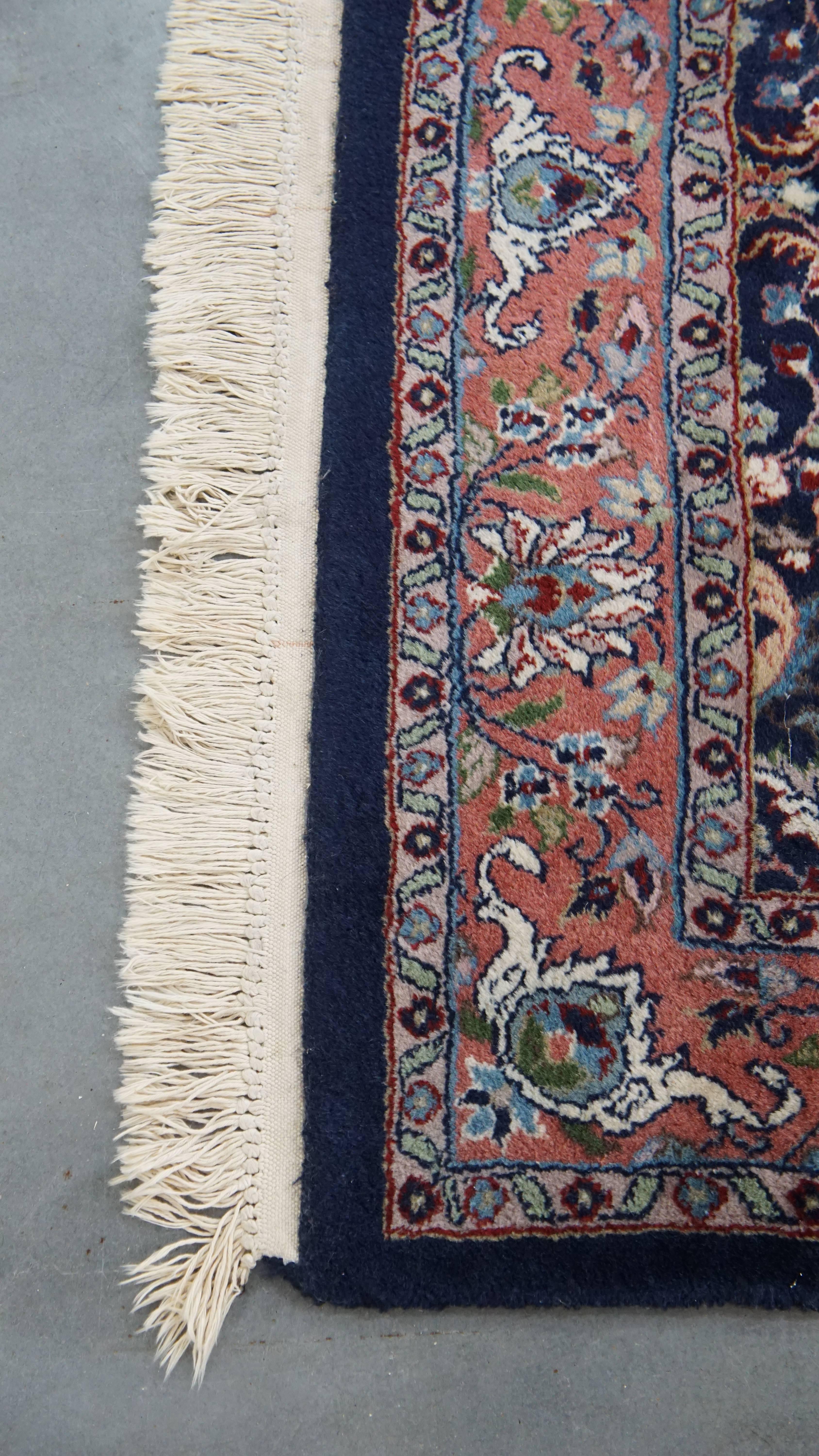 Dunkelblauer Läufer - 283x105cm (Baumwolle) im Angebot