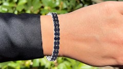 Bracelet de 28,80 carats en argent sterling et saphir bleu foncé