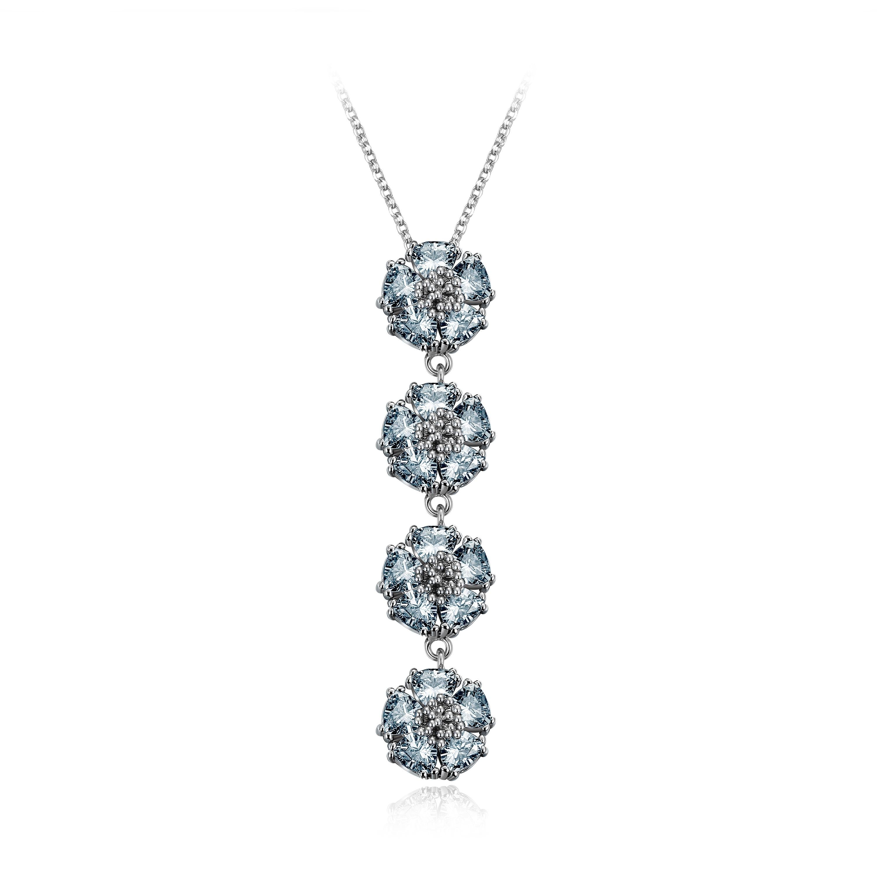 Designed in NYC

.925 Sterling Silver 4 x 10 mm Dark Blue Topaz Quadruple Vertical Blossom Gentile Necklace. No matter the season, allow natural beauty to surround you wherever you go. Quadruple vertical  blossom gentile necklace: 

Sterling silver