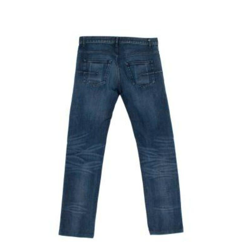 Dark Blue Slim Fit Jeans In Good Condition For Sale In London, GB