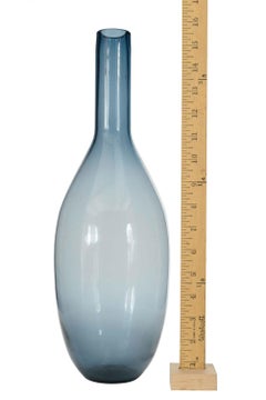 Dark Blue Tinted Glass Bud Vase