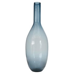 Dark Blue Tinted Glass Bud Vase