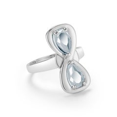 Dark Blue Topaz Large Infinity Stone Ring