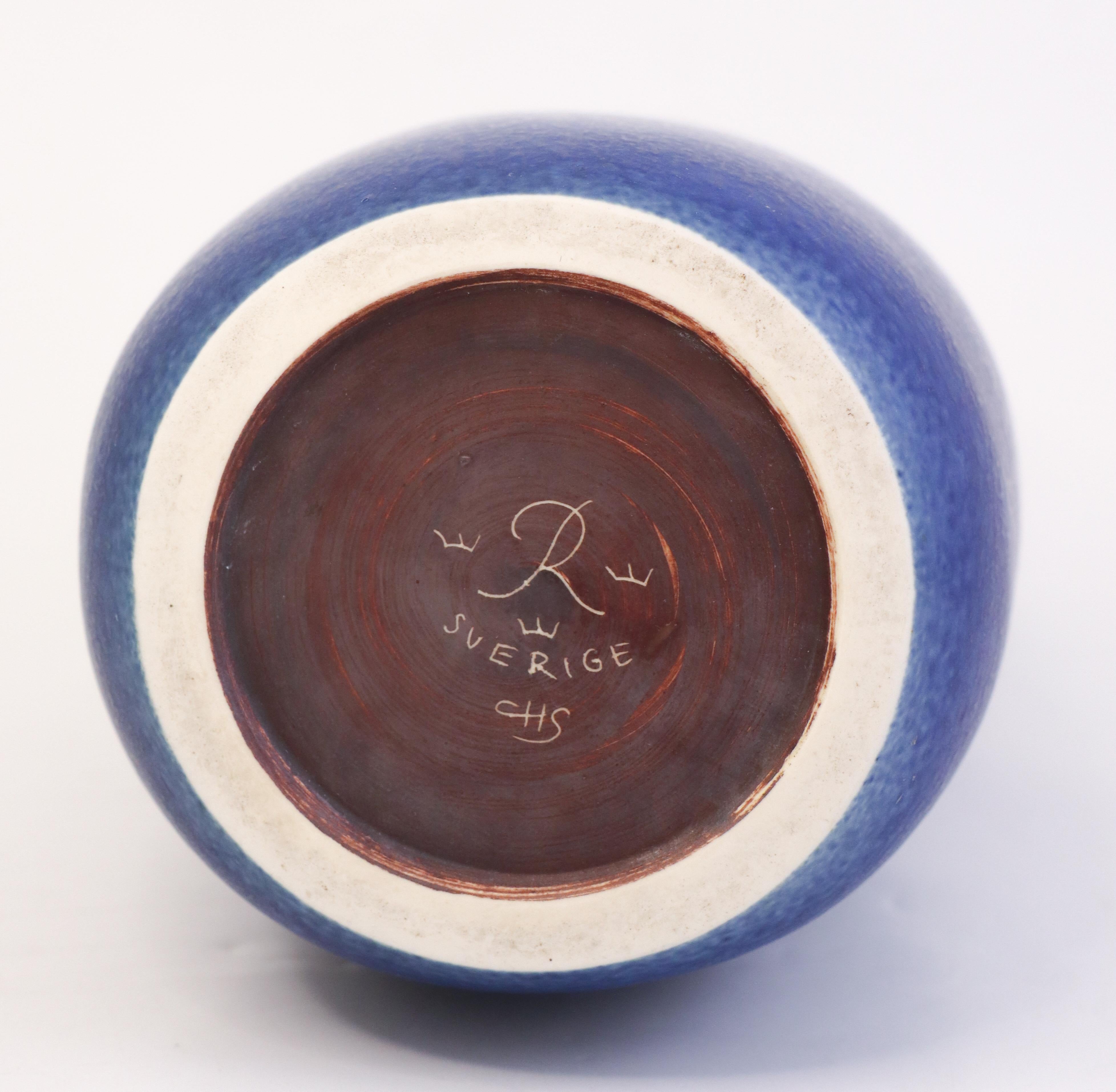 Metà XX secolo Vaso blu scuro - Carl-Harry Stålhane  - Rörstrand - Inizio anni '40 in vendita
