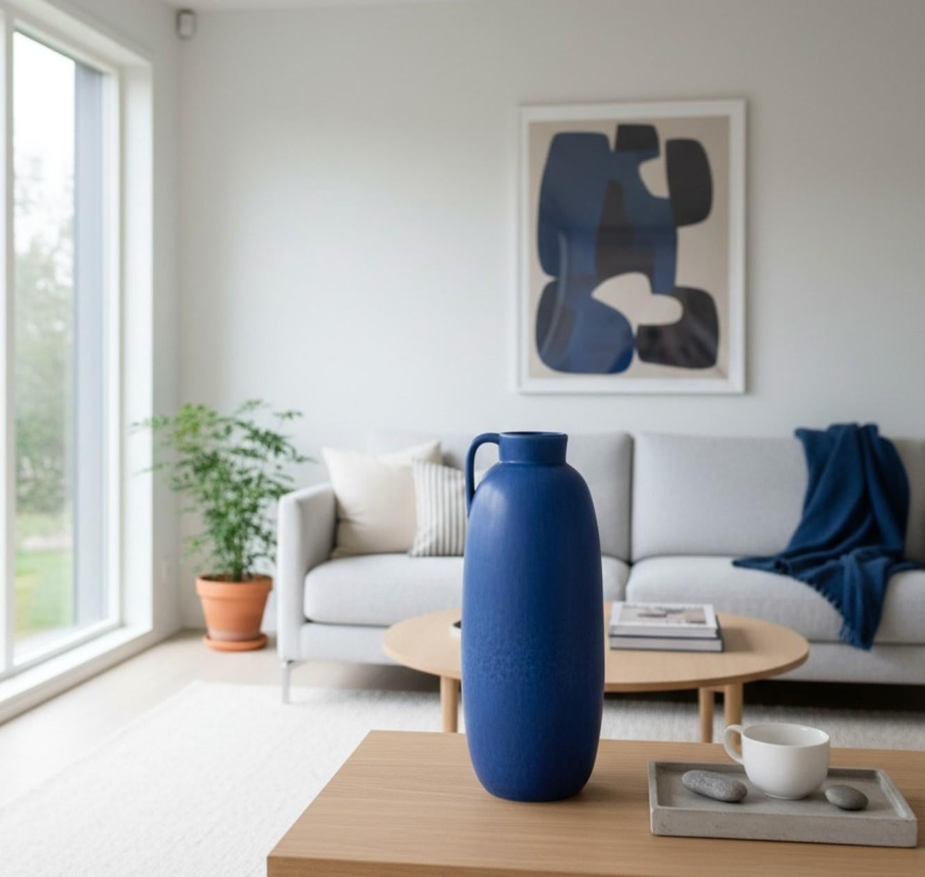 Scandinavo moderno Vaso blu scuro - Carl-Harry Stålhane  - Rörstrand - Inizio anni '40 in vendita
