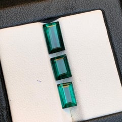 Dark Bluish Green Tourmaline 5.50 Ct Baguette Cut Natural Loose Gemstones Parcel