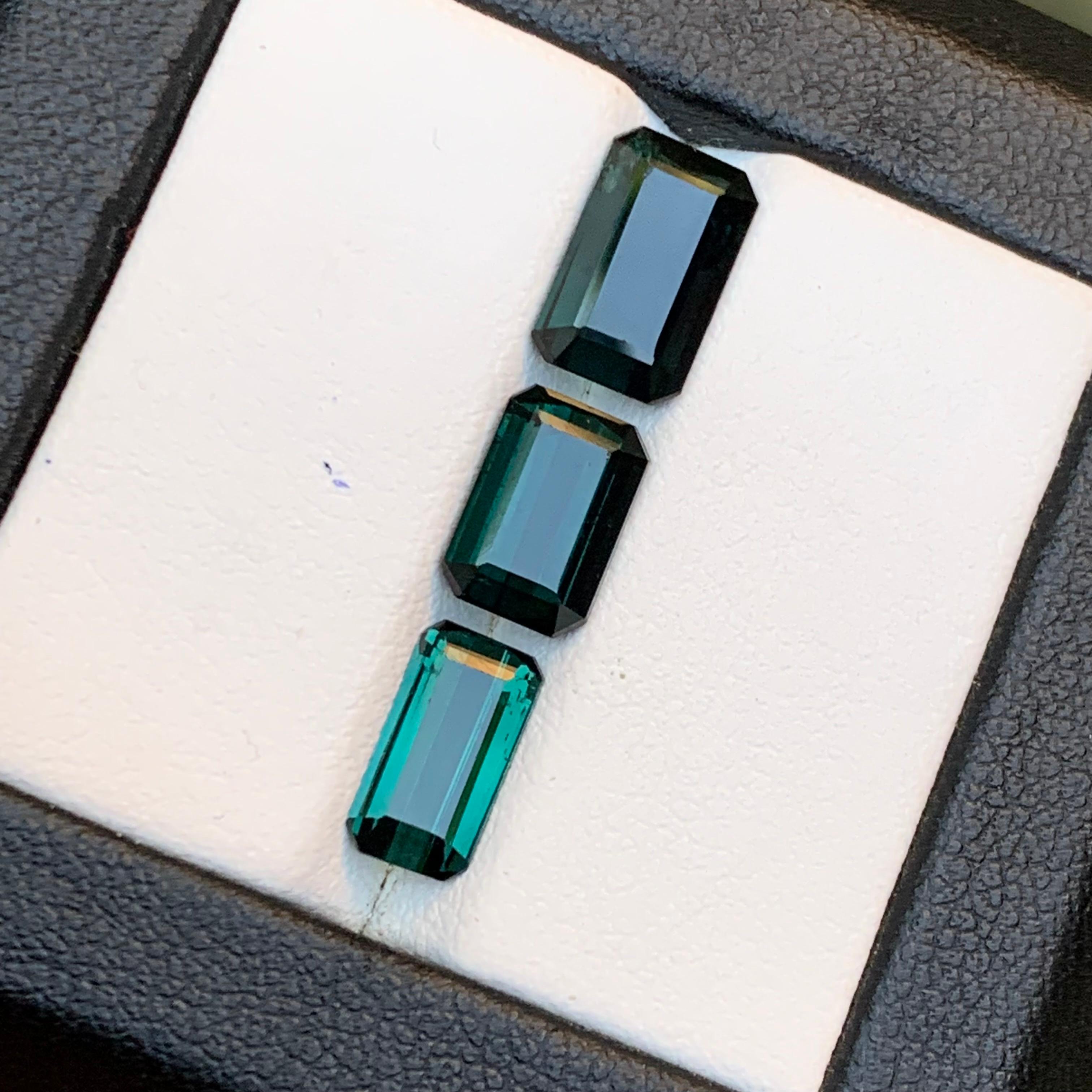 Dunkelblaugrüner Turmalin 5.91 Ct Smaragdschliff Natürlicher loser Edelstein-Schmuck im Angebot 5