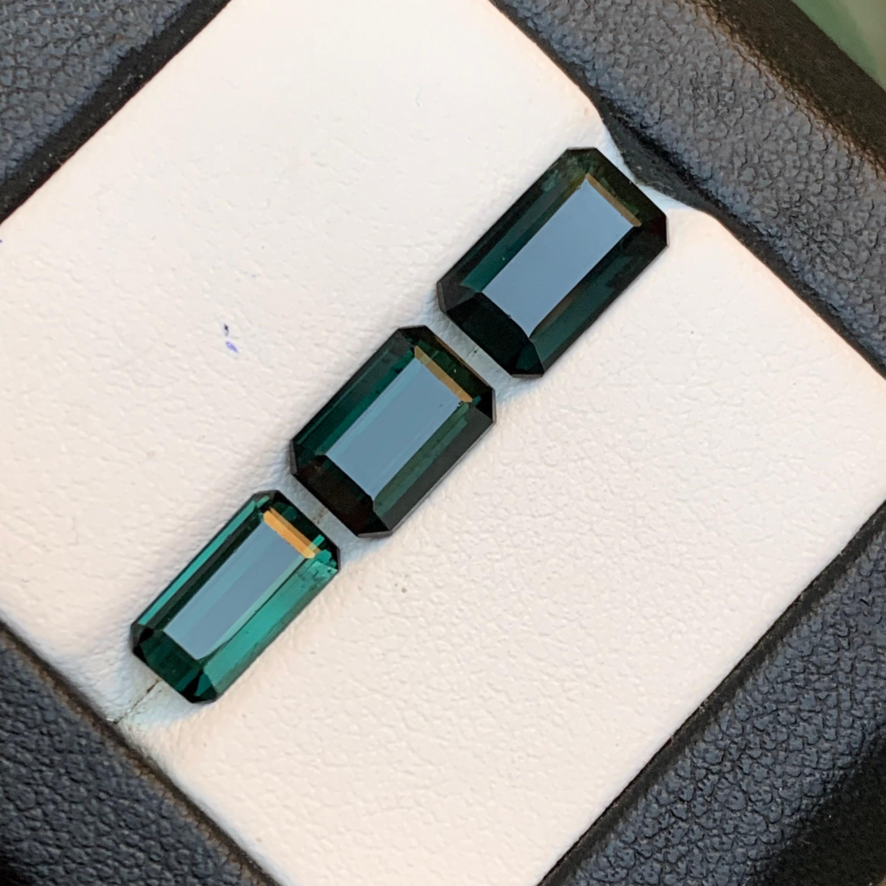 Dunkelblaugrüner Turmalin 5.91 Ct Smaragdschliff Natürlicher loser Edelstein-Schmuck im Angebot 2