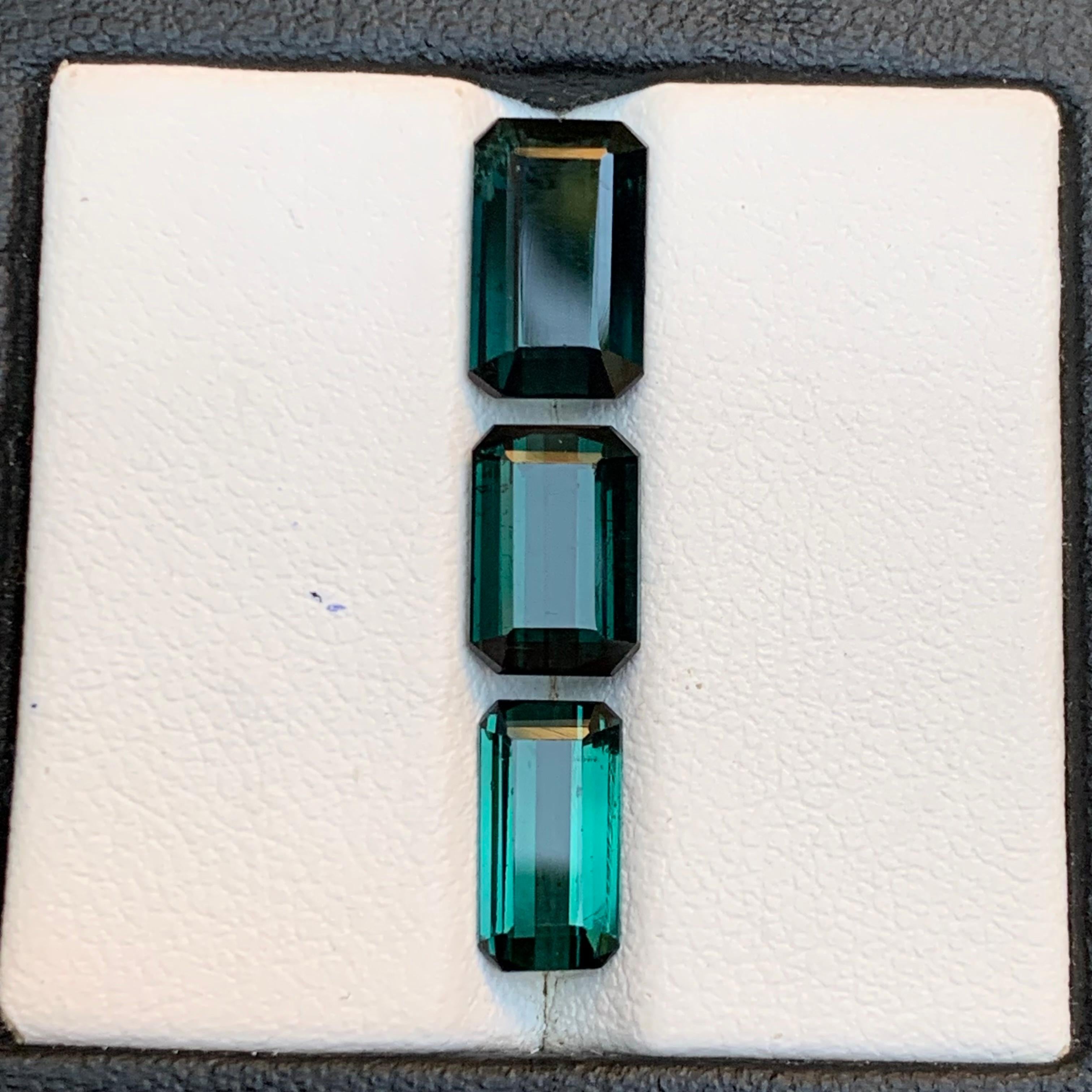 Dunkelblaugrüner Turmalin 5.91 Ct Smaragdschliff Natürlicher loser Edelstein-Schmuck im Angebot 3