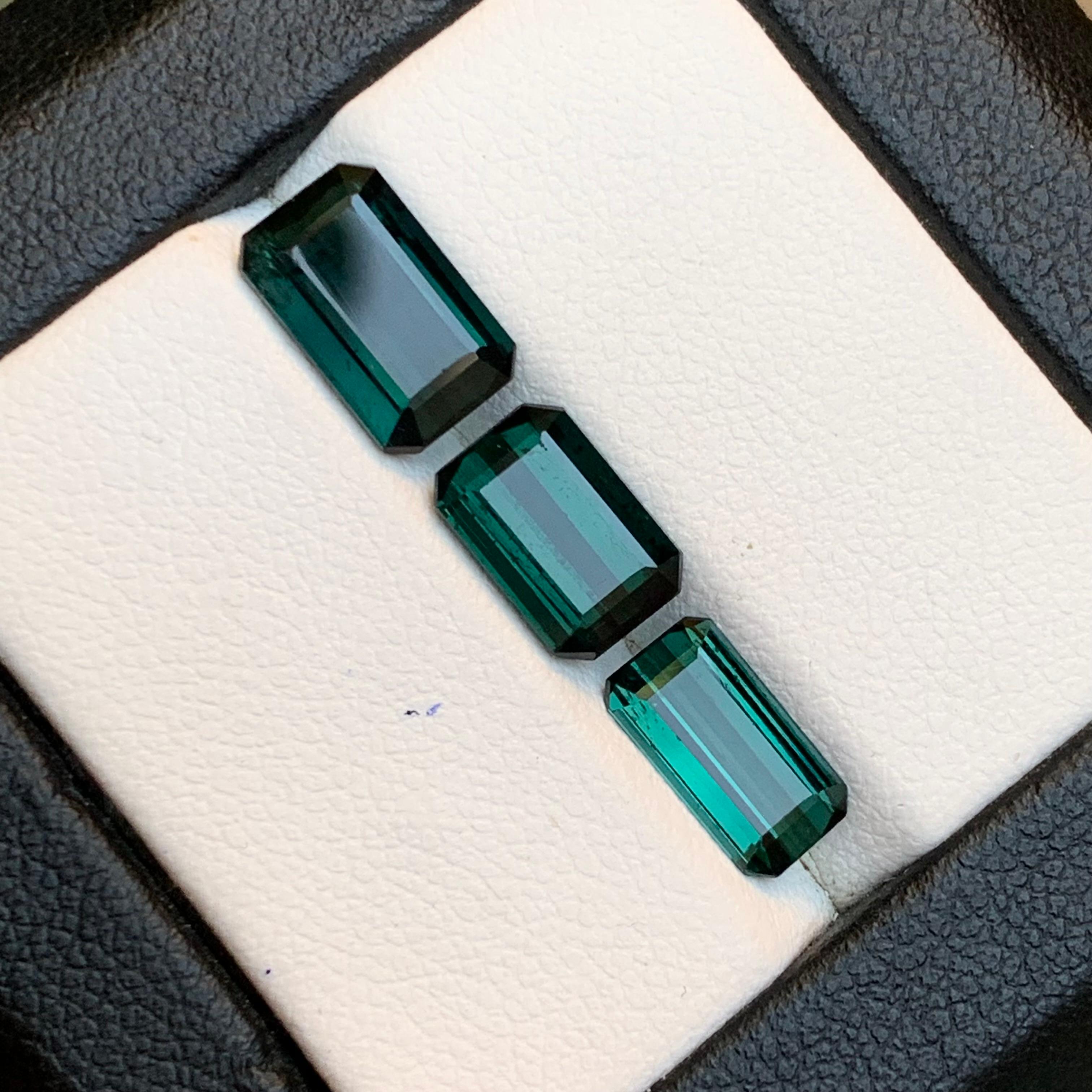 Dunkelblaugrüner Turmalin 5.91 Ct Smaragdschliff Natürlicher loser Edelstein-Schmuck im Angebot 4