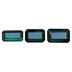 Dunkelblaugrüner Turmalin 5.91 Ct Smaragdschliff Natürlicher loser Edelstein-Schmuck